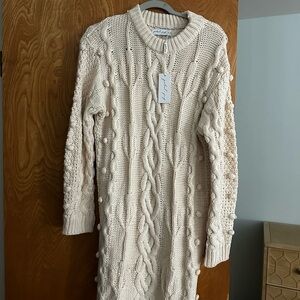 Petal & Pup Cream Cable Knit Midi Dress